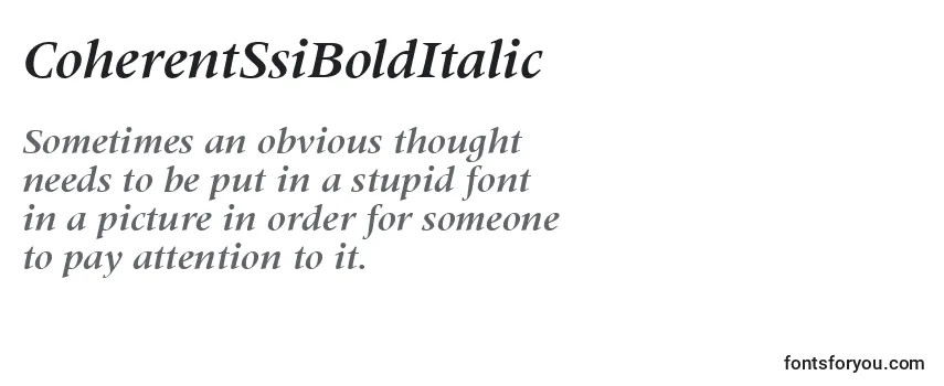 CoherentSsiBoldItalic Font