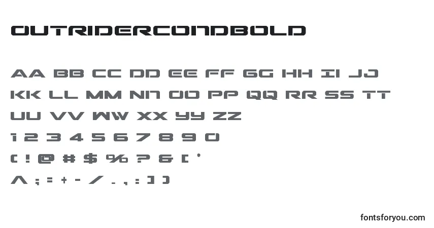Czcionka Outridercondbold – alfabet, cyfry, specjalne znaki