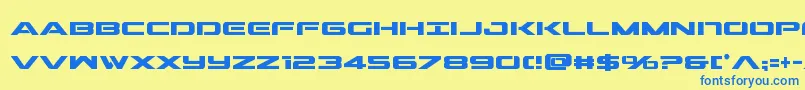 Шрифт Outridercondbold – синие шрифты на жёлтом фоне