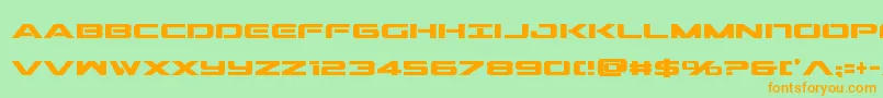Outridercondbold-Schriftart – Orangefarbene Schriften auf grünem Hintergrund