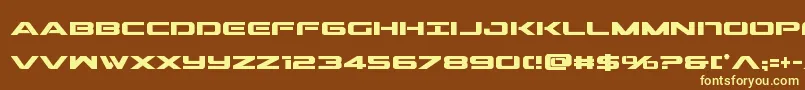 Fonte Outridercondbold – fontes amarelas em um fundo marrom