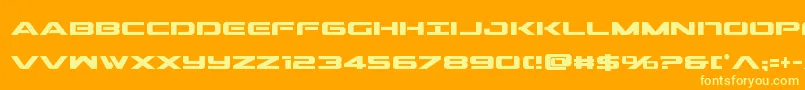 Outridercondbold-Schriftart – Gelbe Schriften auf orangefarbenem Hintergrund