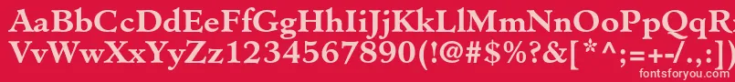 MinisterstdBold Font – Pink Fonts on Red Background