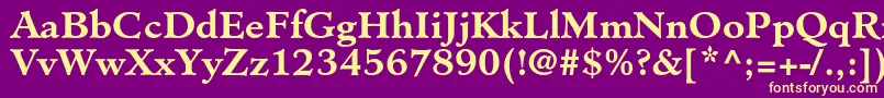 MinisterstdBold Font – Yellow Fonts on Purple Background