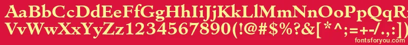 MinisterstdBold Font – Yellow Fonts on Red Background