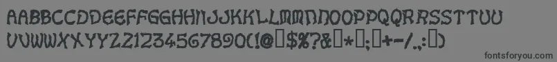Voodoodollletters-fontti – mustat fontit harmaalla taustalla