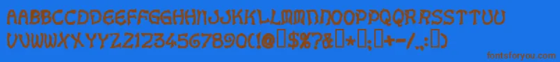 Voodoodollletters Font – Brown Fonts on Blue Background