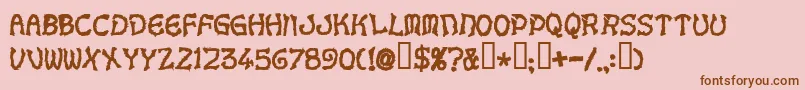 Voodoodollletters Font – Brown Fonts on Pink Background