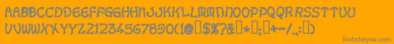 Voodoodollletters-Schriftart – Graue Schriften auf orangefarbenem Hintergrund