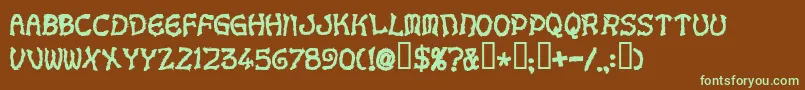 Voodoodollletters Font – Green Fonts on Brown Background