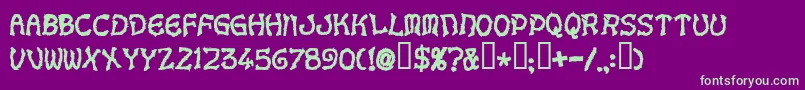 Voodoodollletters Font – Green Fonts on Purple Background