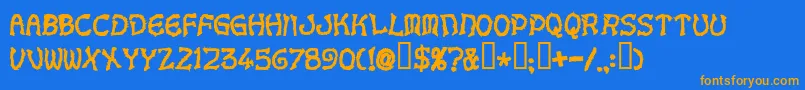 Voodoodollletters Font – Orange Fonts on Blue Background