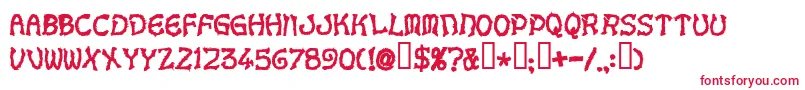 Voodoodollletters Font – Red Fonts on White Background