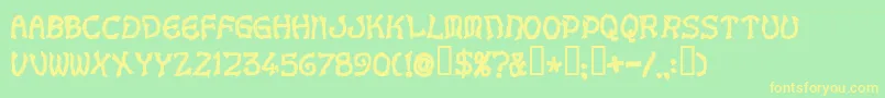 Voodoodollletters Font – Yellow Fonts on Green Background