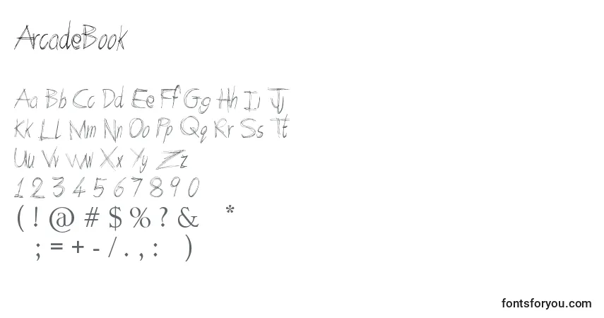ArcadeBook Font – alphabet, numbers, special characters