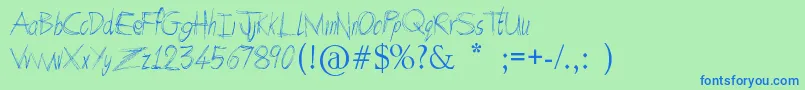 ArcadeBook Font – Blue Fonts on Green Background