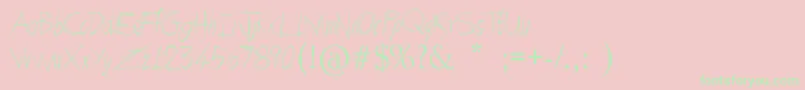 ArcadeBook Font – Green Fonts on Pink Background