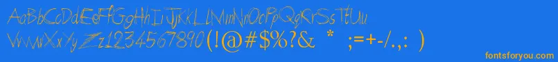 ArcadeBook Font – Orange Fonts on Blue Background