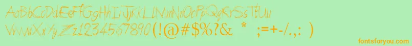 ArcadeBook Font – Orange Fonts on Green Background