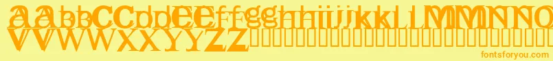 Englishg Font – Orange Fonts on Yellow Background