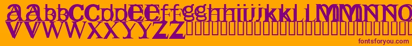 Englishg Font – Purple Fonts on Orange Background