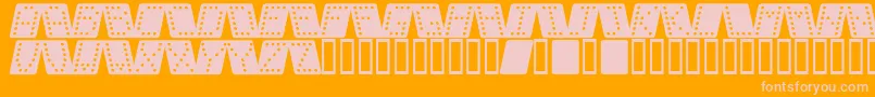 fuente DominoBredKursiv – Fuentes Rosadas Sobre Fondo Naranja