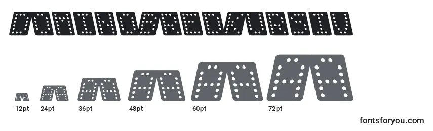DominoBredKursiv Font Sizes