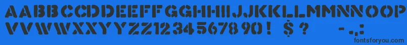 KnowYourProduct Font – Black Fonts on Blue Background