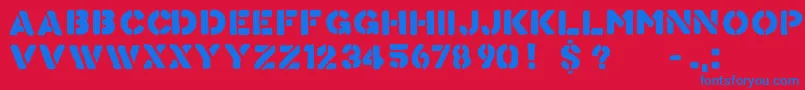 KnowYourProduct Font – Blue Fonts on Red Background