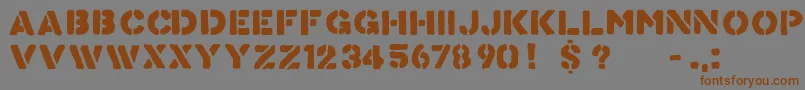 KnowYourProduct Font – Brown Fonts on Gray Background