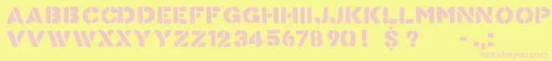 KnowYourProduct Font – Pink Fonts on Yellow Background