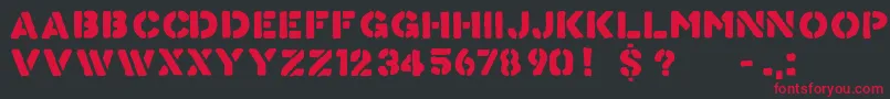 KnowYourProduct Font – Red Fonts on Black Background