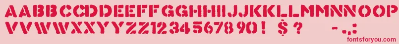 KnowYourProduct Font – Red Fonts on Pink Background