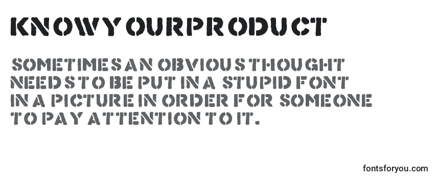 KnowYourProduct Font