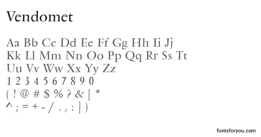 Vendomet Font – alphabet, numbers, special characters