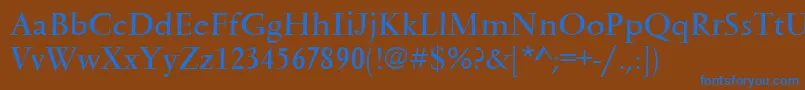 Vendomet Font – Blue Fonts on Brown Background