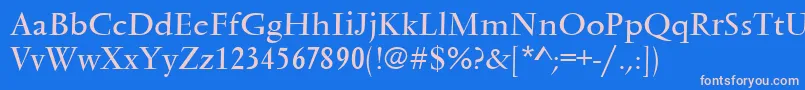 Vendomet Font – Pink Fonts on Blue Background