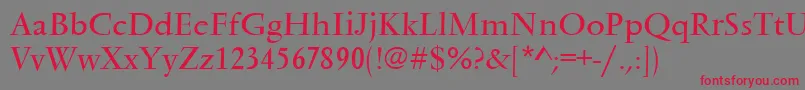 Vendomet Font – Red Fonts on Gray Background