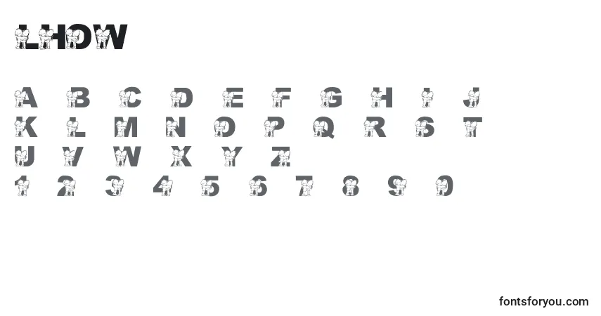 Шрифт LmsHugOWar – алфавит, цифры, специальные символы