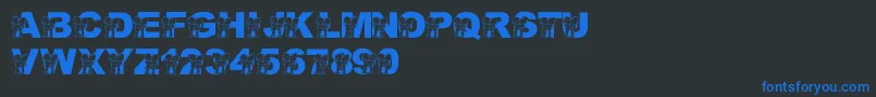 LmsHugOWar Font – Blue Fonts on Black Background