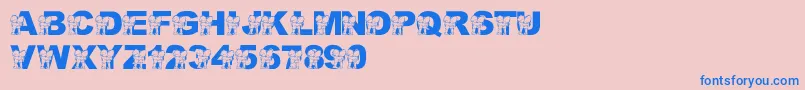 LmsHugOWar Font – Blue Fonts on Pink Background