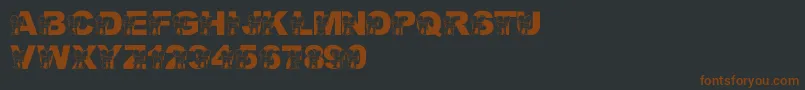 LmsHugOWar Font – Brown Fonts on Black Background