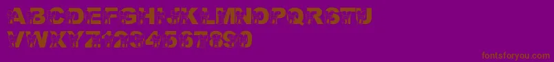 LmsHugOWar-fontti – ruskeat fontit violetilla taustalla