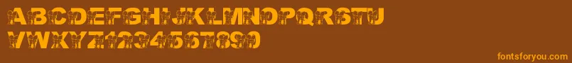 LmsHugOWar Font – Orange Fonts on Brown Background