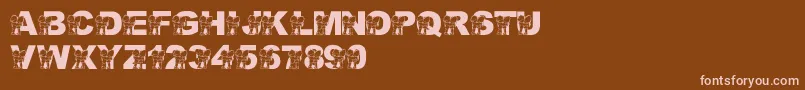 LmsHugOWar Font – Pink Fonts on Brown Background