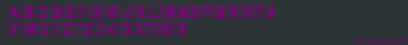 Czcionka LmsHugOWar – fioletowe czcionki na czarnym tle
