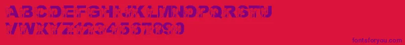 LmsHugOWar Font – Purple Fonts on Red Background