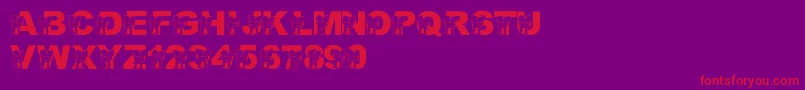 LmsHugOWar Font – Red Fonts on Purple Background