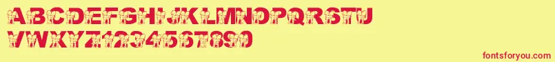 LmsHugOWar Font – Red Fonts on Yellow Background