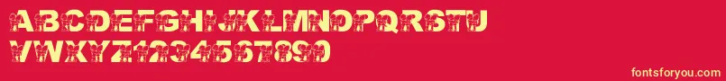 LmsHugOWar Font – Yellow Fonts on Red Background